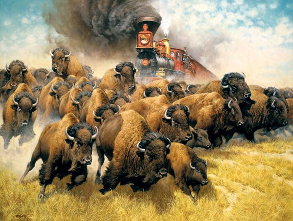 SunsOut (44237) - Frank McCarthy: "The Coming of the Iron Horse" - 500 Teile Puzzle