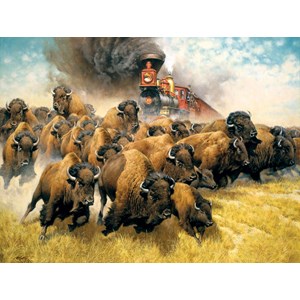 SunsOut (44237) - Frank McCarthy: "The Coming of the Iron Horse" - 500 Teile Puzzle