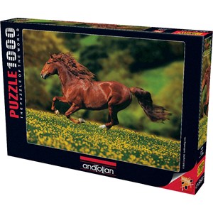Anatolian (PER1026) - "Sprintendes Pferd auf der Wiese" - 1000 Teile Puzzle