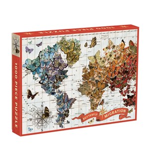 Chronicle Books / Galison - Wendy Gold: "Weltkarte aus Schmetterlingen" - 1000 Teile Puzzle