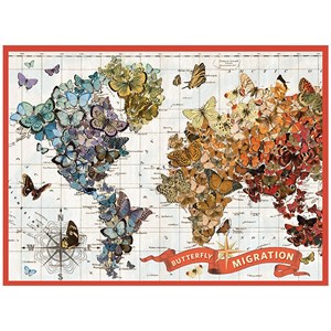 Chronicle Books / Galison - Wendy Gold: "Weltkarte aus Schmetterlingen" - 1000 Teile Puzzle