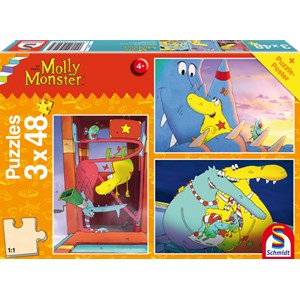 Schmidt Spiele (56227) - "Große Schwester, Molly Monster" - 48 Teile Puzzle