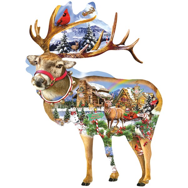 SunsOut (97295) - Lori Schory: "Reindeer Training" - 800 Teile Puzzle