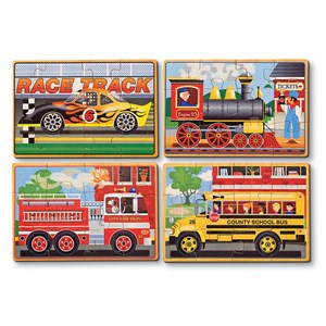 Melissa and Doug (3794) - "Vehicle Puzzles in a Box" - 12 Teile Puzzle