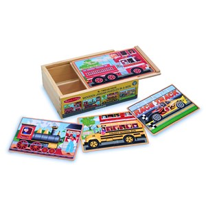 Melissa and Doug (3794) - "Vehicle Puzzles in a Box" - 12 Teile Puzzle