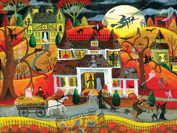 SunsOut (54771) - Cheryl Bartley: "Halloween Fright Night" - 500 Teile Puzzle