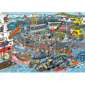Jumbo (19012) - Jan van Haasteren: "Der Seehafen" - 500 Teile Puzzle