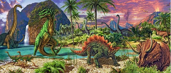 Ravensburger (12747) - Steve Read: "In the Land of the Dinosaurs" - 200 Teile Puzzle