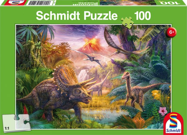 Schmidt Spiele (56129) - Jan Patrik Krasny: "Das Tal der Dinosaurier" - 100 Teile Puzzle