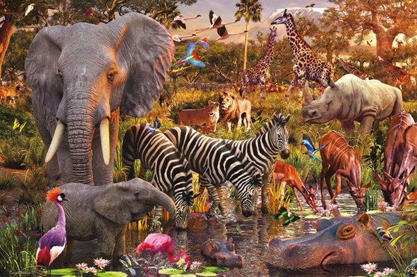 Ravensburger (17037) - David Penfound: "Afrikanische Tierwelt" - 3000 Teile Puzzle