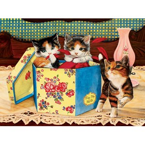 SunsOut (67278) - Julie Bauknecht: "Katzen in einer Box" - 1000 Teile Puzzle