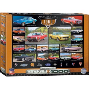 Eurographics (6000-0677) - "American Cars of the 1960's" - 1000 Teile Puzzle