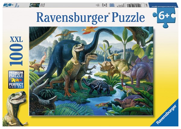 Ravensburger (10740) - "Im Land der Riesen, Dinosaurier" - 100 Teile Puzzle
