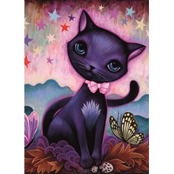 Heye (29687) - "Katze mit rosa Schleife" - 1000 Teile Puzzle
