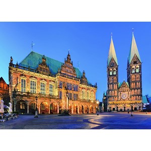 Ravensburger (19622) - "Blick aufs Rathaus, Bremen" - 1000 Teile Puzzle