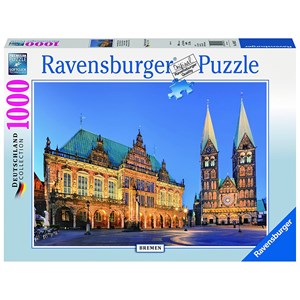Ravensburger (19622) - "Blick aufs Rathaus, Bremen" - 1000 Teile Puzzle