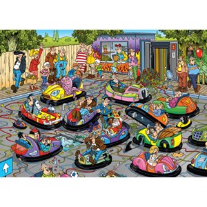 Jumbo (19037) - Jan van Haasteren: "The Fair, Bumper Cars" - 150 Teile Puzzle