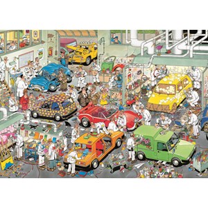 Jumbo (17281) - Jan van Haasteren: "In der Autolackiererei" - 500 Teile Puzzle