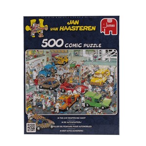 Jumbo (17281) - Jan van Haasteren: "In der Autolackiererei" - 500 Teile Puzzle