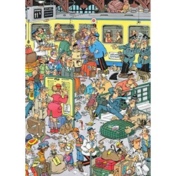 Jumbo (17318) - Jan van Haasteren: "Bahnsteig-Trubel" - 500 Teile Puzzle
