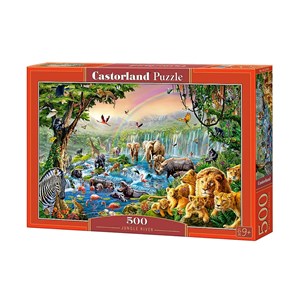 Castorland (B-52141) - "Exotische Tiere am Wasserfall" - 500 Teile Puzzle