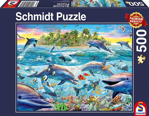 Schmidt Spiele (58227) - "Riff der Delfine" - 500 Teile Puzzle