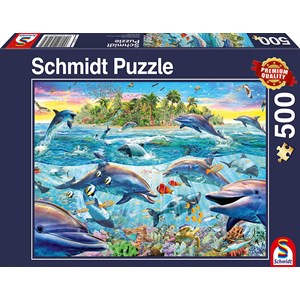 Schmidt Spiele (58227) - "Riff der Delfine" - 500 Teile Puzzle