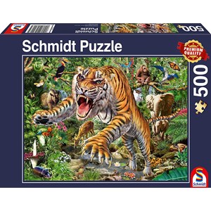 Schmidt Spiele (58226) - "Tiger Angriff" - 500 Teile Puzzle