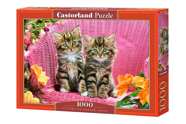 Castorland (C-103775) - "Süße Kätzchen auf dem Gartenstuhl" - 1000 Teile Puzzle