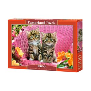 Castorland (C-103775) - "Süße Kätzchen auf dem Gartenstuhl" - 1000 Teile Puzzle
