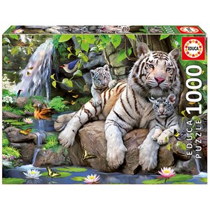 Educa (14808) - "Bengalische Weiße Tiger" - 1000 Teile Puzzle