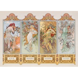Clementoni (39177) - Alphonse Mucha: "Die 4 Jahreszeiten" - 1000 Teile Puzzle