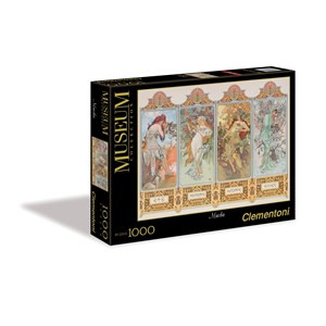 Clementoni (39177) - Alphonse Mucha: "Die 4 Jahreszeiten" - 1000 Teile Puzzle