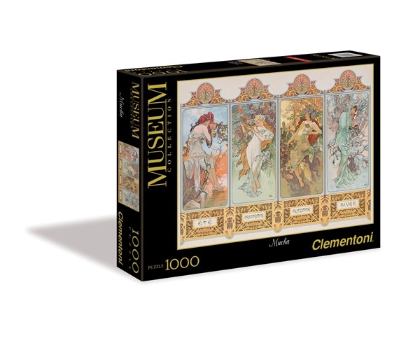Clementoni (39177) - Alphonse Mucha: "Die 4 Jahreszeiten" - 1000 Teile Puzzle