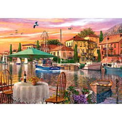 Castorland (B-52912) - "Romantischer Sonnenuntergang im Hafen" - 500 Teile Puzzle