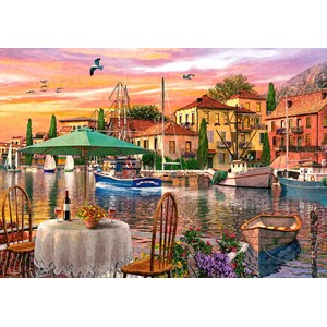 Castorland (B-52912) - "Romantischer Sonnenuntergang im Hafen" - 500 Teile Puzzle