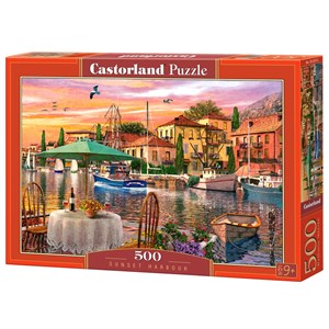 Castorland (B-52912) - "Romantischer Sonnenuntergang im Hafen" - 500 Teile Puzzle