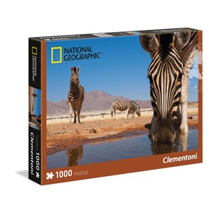 Clementoni (39356) - "Zebras am Wasserloch" - 1000 Teile Puzzle