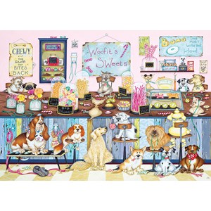 Gibsons (G6233) - Linda Jane Smith: "Hunde im Süßwarenladen" - 1000 Teile Puzzle