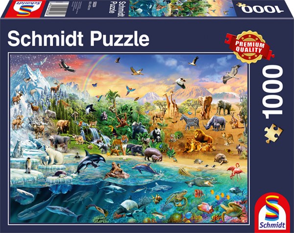 Schmidt Spiele (58324) - "Die Welt der Tiere" - 1000 Teile Puzzle