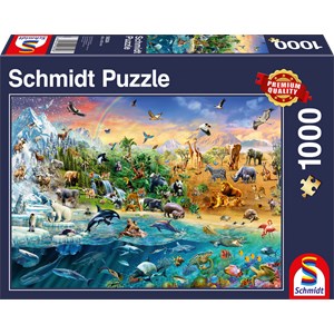 Schmidt Spiele (58324) - "Die Welt der Tiere" - 1000 Teile Puzzle