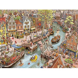 Heye (29793) - "Buntes Treiben im Stadthafen" - 1500 Teile Puzzle