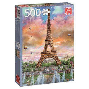 Jumbo (18533) - "Luftschiffe rund um den Eiffelturm" - 500 Teile Puzzle