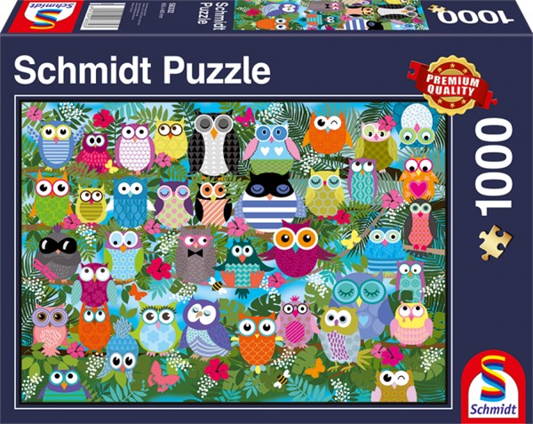 Schmidt Spiele (58332) - "Eulen-Collage II" - 500 Teile Puzzle
