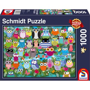 Schmidt Spiele (58332) - "Eulen-Collage II" - 500 Teile Puzzle