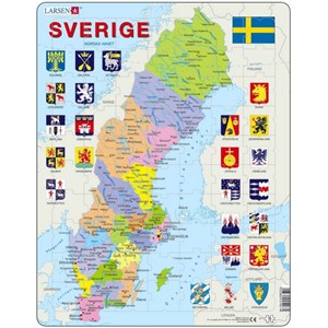 Larsen (A7-SE) - "Politische Karte, Schweden - SE" - 70 Teile Puzzle