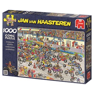 Jumbo (02046) - Jan van Haasteren: "Motorradrennen" - 1000 Teile Puzzle