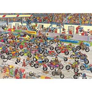 Jumbo (02046) - Jan van Haasteren: "Motorradrennen" - 1000 Teile Puzzle