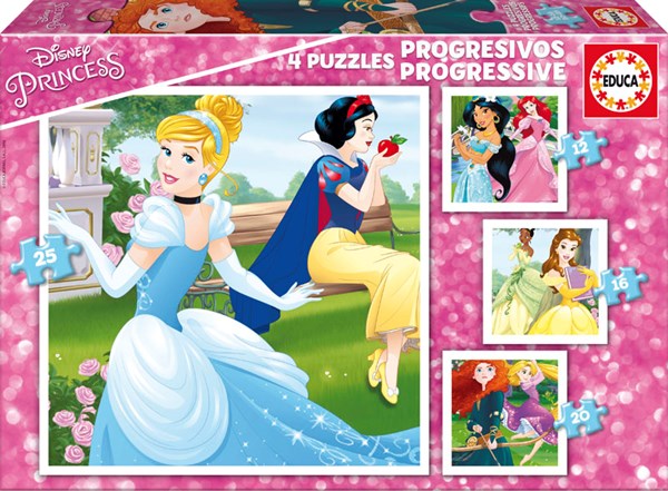 Educa (17166) - "Disney Princess" - 12 16 20 25 Teile Puzzle