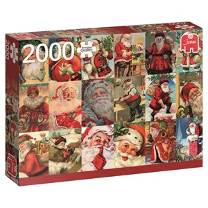 Jumbo (18589) - "Vintage Weihnachtsmänner" - 2000 Teile Puzzle